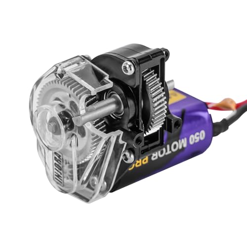 INJORA Aluminum Acrylic Transmission with 050 Brushed Motor 50T for 1/24 RC Crawler SCX24 Upgrade