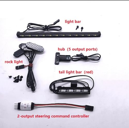 RC Car LED Light Kit, RC Roof Light/Rock Lights/Taillight Kit Accessories for Axial 1/10 SCX10 III CJ-7 Crawler Car Upgrade Parts