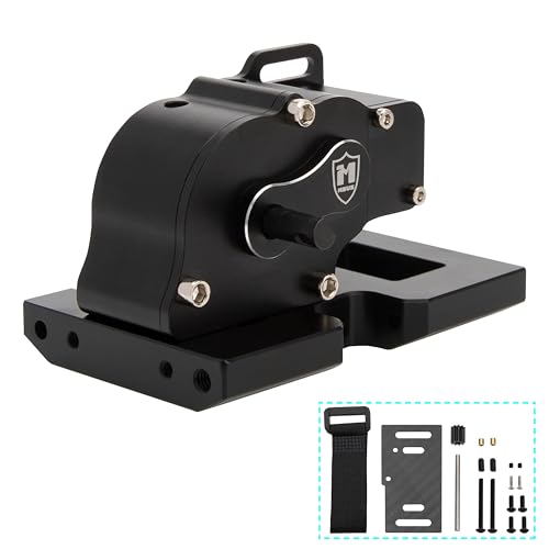 MEUS RACING V2 LCG Transmission Overdrive Gearbox for Axial SCX10 1/10 RC Crawler Upgrades (Black) - color: Black