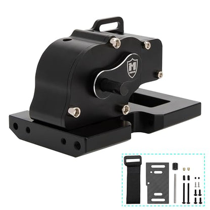MEUS RACING V2 LCG Transmission Overdrive Gearbox for Axial SCX10 1/10 RC Crawler Upgrades (Black) - color: Black