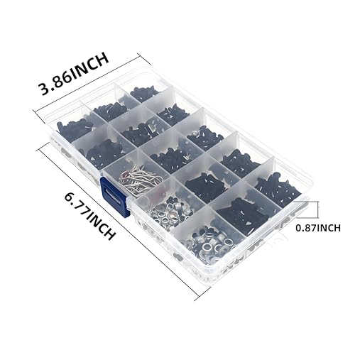 500pcs Universal RC Screw Kit Screws Assortment Set, OZhome Hardware Fasteners for 1/8 1/10 1/12 1/16 Scale RC Cars Trucks Crawler