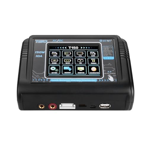Lipo Battery Charger Touch Screen Dual RC Battery Charger Discharger AC/DC150W 10A Fast Balance Battery Chargers for 1-6S LiPo Li-ion Life LiHV NiCD NiMH PB Smart Batteries