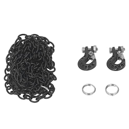 RC Crawler Parts Tow Hook, Portable Upgrade for RC Car Trailer Chain Accessories Black