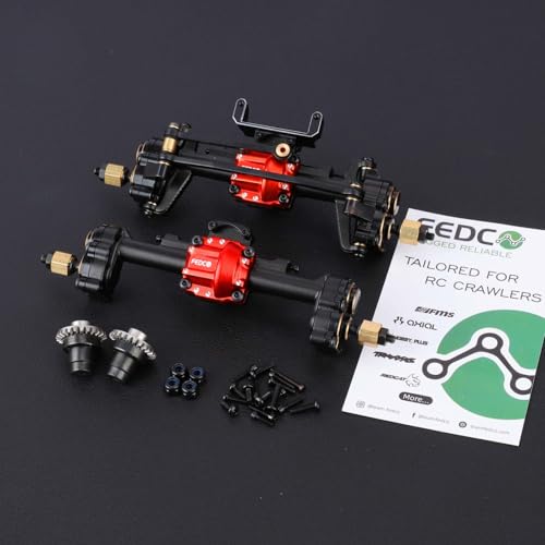 SCX24 Portal Axles Differential +10 MM Extended Axles | High Clearance Axles with Diff Locker for Axial AX24 SCX24 Upgrade Parts 1/24 RC Crawler