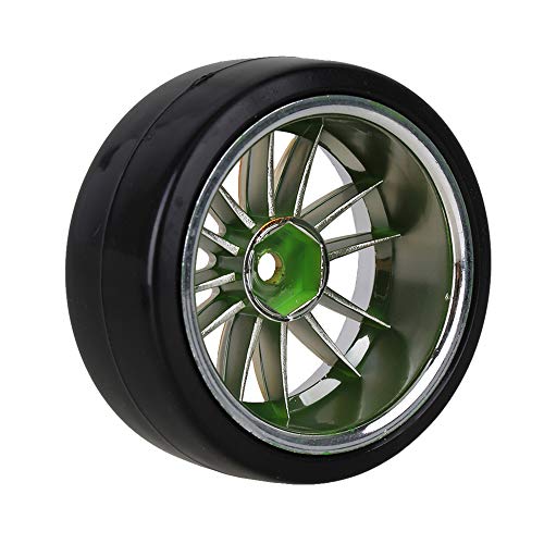 Mxfans 4PCS RC1/10 On Road Car Drift Smooth Wheel Tires & Plastic Plating Golden 12-Spoke Wheel Rims