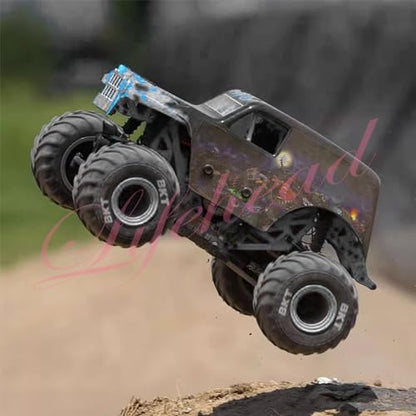 Lifehead 1/16 RC Monster Truck Snow Sand Tires for 1/12 1/14 1/16 RC Off Road Monster Truck TRAXXAS E-REVO SUMMIT Tamiya Losi HBX 16889 S1601/12mm Hex/OD 100mm - color: White