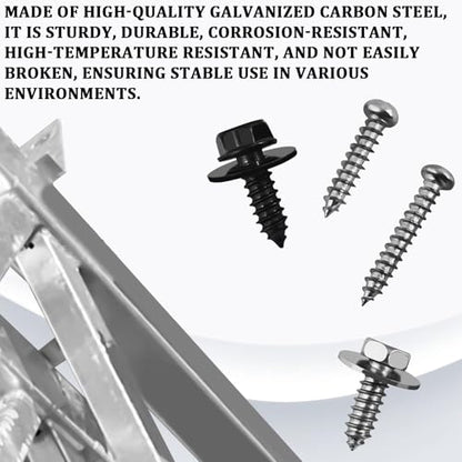 14 Size Automotive Screws Fender Liner Bolts, Metal Body Bumper Screw Splash Shield Fastener Rivet Repair Kit Car Push Retainer Clip with Phillip Round Head Self Tapping Screw Assortment（160PCS）