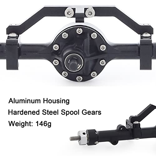AMK CNC Aluminum Alloy Complete Rear Axle for 1/10 RC Crawler RC4WD Ge-Lande II TF2 D110 Yo-ta II Axles (Black) - color: Rear Axle
