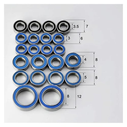 Rubber Sealed Bearings Kit Set for 1/18 RC Crawler TRX4M Bronco Defender Truck RC Car Miniature Ball Bearings