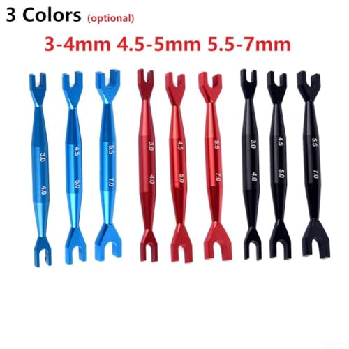 Rc Car Wrench Set, Aluminum Open End Spanner, Double End Tool Kit, 1/10 Rc Crawler Wrench, 3Mm 4Mm 5Mm Nut Driver, Axial Scx10 Tools, Hobby Repair Hand Tools(red) - color: Red