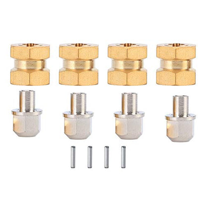 RC Hex Hub, 12mm Hex Extension Adapter, Brass Wheel Hex Hubs Spacers for 1/10 RC Crawler SCX10 90046 D90 Redcat Gen 8 V2 Gen7 pro, Set of 4 (12mm)