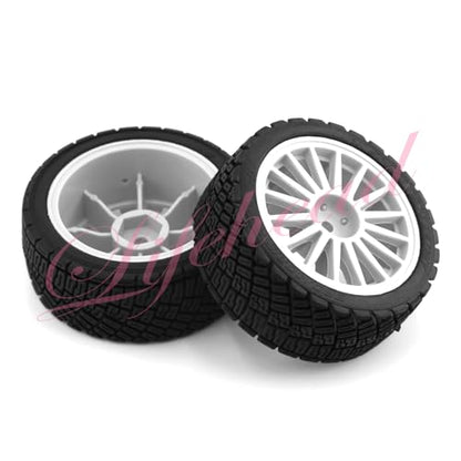 Lifehead 67mm RC On-Road Rally Car Tires and Wheels for 1/10 RC On-Road Touring Drift Car HSP Tamiya XV01 TT01 TT02B HPI Kyosho FAZER MK2 /12mm Hex - color: White C