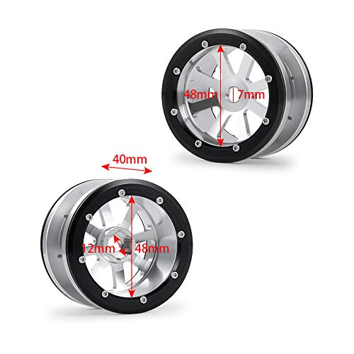 4PCS 1/10 RC Alloy 2.2'' Beadlock Wheel Rim For Axial Wraith RR10 SCX10 II TRX4