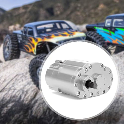 Yiju Transfer Case Gearbox RC Transmission Box Aluminum Alloy Construction Professional Double Speed RC Crawler Gear Set Suitable for Rock Crawling, Silver - color: Silver
