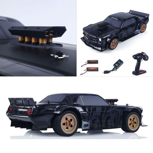 TOUCAN RC HOBBY 1/7 Racing EX07 Radio Control On-Road Car AWD RC Hypercar Adjustable Front Suspension Center Differential Disc Brake RTR - color: Black