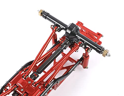 Aluminum Alloy Suspension Rod Links Set for Axial SCX24 C10 1/24 RC Crawler Car Upgrade Parts (Red) - color: Red