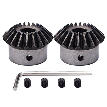 2Pcs Bevel Gear Tapered Bevel Pinion Gear Bevel Gears 2 Module 20 Teeth for Hardware Mechanical Rotation (20T 12mm Hole) - size: 20T 12mm Hole