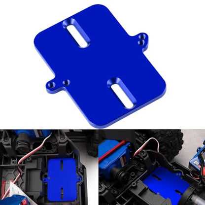 Electronic Mount Plate ESC Receiver Tray for Tra-xxas Mini Maxx | 4WD RTR Brushless Monster Truck 1/16 RC Car Upgrades Aluminum Blue - color: Blue