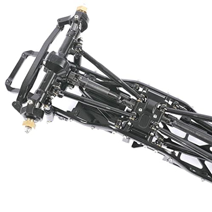 Aluminum Complete Frame Chassis Assembled kit for 1/24 SCX24 AXI00001 C10 RC Crawler Car Upgrades (Black) - color: Black