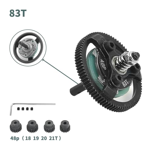 48P 83T Spur Gear Hardened Steel Transmission Gears with 18T 19T 20T 21T Pinions Gear 1/8 inch 3.175mm Hole Upgrade Parts for Traxxas RC 1/10 2WD Slash Stampede Rustler 2WD Bandit VXL XL-5 F-150 SVT - size: 83T-18T 19T 20T 21T