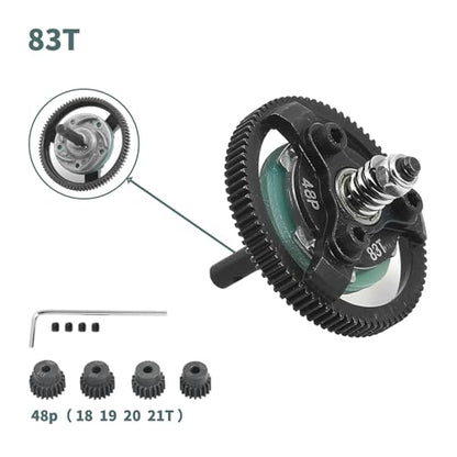 48P 83T Spur Gear Hardened Steel Transmission Gears with 18T 19T 20T 21T Pinions Gear 1/8 inch 3.175mm Hole Upgrade Parts for Traxxas RC 1/10 2WD Slash Stampede Rustler 2WD Bandit VXL XL-5 F-150 SVT - size: 83T-18T 19T 20T 21T