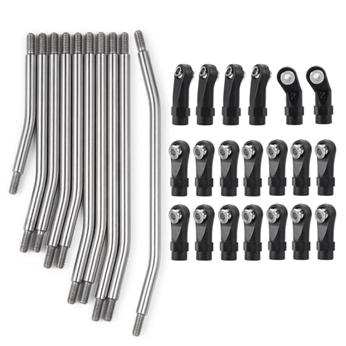 RC Car Parts for Axial for SCX10 II 90046 for SCX10 1/10 RC Car Parts 313/324mm Metal Link Rod Set Linkage Steering W/Ball End Modification RC Car Accessories(313mm) - size: 313mm