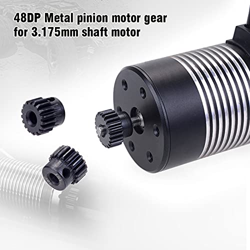 3.175mm 48P Pinion Gear 18T 19T 20T 21T 22T 1/10 RC Motor Gears Set | Metal Steel,With Hex Key for Arrma HSP HPI AXIAL Tamiya Losi Brushless Brush Motor RC Upgrade Part - style: 18T 19T 20T 21T 22T