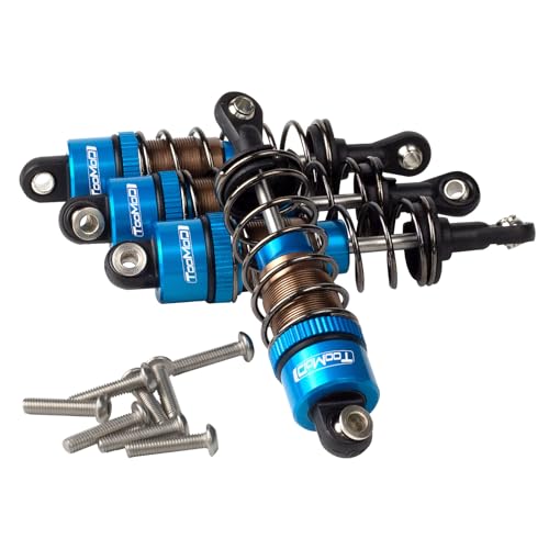 1/10 70mm RC Oil filled Shock Absorbers kit for Tamiya CC01 WR-02 Axial SCX10 D90 HPI HSP 1/10 Crawler Car Buggy Car Upgrades Replace Parts (Blue) - color: Blue