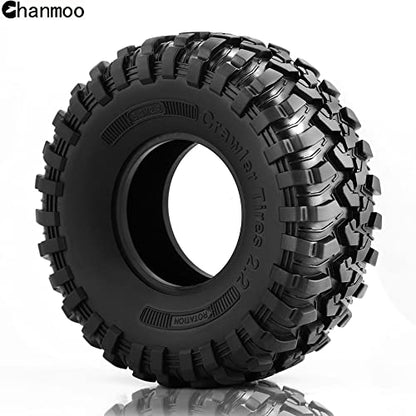 2.2 RC Crawler Tires With Foam Inserts OD 130mm Rubber Grappler Mud Terrain Tyres For 1/10 Crawler Car SCX10 90047 D90 TF2 AX10 D90 Tamiya CC01 Traxxas TRX4 2.2" Beadlock Wheels Rims 4PCS