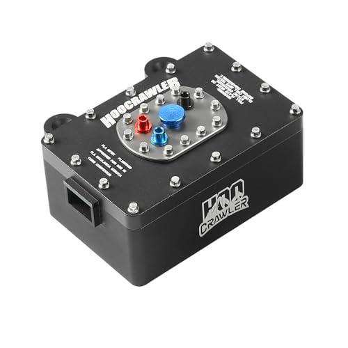 Aluminum Alloy 1:10 Scale RC Fuel Cell Receiver Box, Black | For RC4WD TF2, For SCX10 Pro, For VS4-10, 1/8 1/10 RC Crawler Upgrade - color: Black
