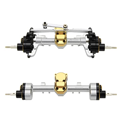 RCAWD F/R Portal Axle Housing Brass Worm Gears Axial 1/24 Silver | Adds low-end weight for extreme crawling stability. Bulletproof housing protects internal components from sharp rocks. - color: Silver