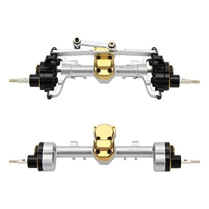 RCAWD F/R Portal Axle Housing Brass Worm Gears Axial 1/24 Silver | Adds low-end weight for extreme crawling stability. Bulletproof housing protects internal components from sharp rocks. - color: Silver