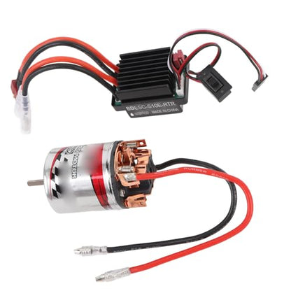 aqxreight 540 Brushed Motor Proof Stainless Steel Box/Cover 3 Slot High Torsion Motor and ESC for Axial SCX10 AXI03007 10 RC Car 22T Allowing for and Mot 540 Brushed MotorRC Crawler Motor3 Slot (12T)