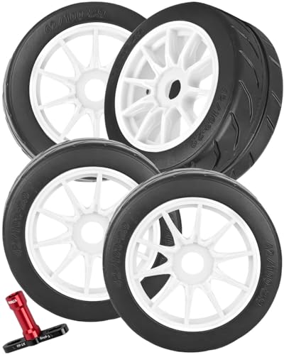 RC Rubber Wheels RC Tires for 1/7 Infraction 6S BLX,1/8 Typhon 6S BLX,Limitless,Highway Wheels Soft Tires Truck Tire Highway Tires,4PCS White - color: White(4pcs)