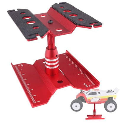 HobbyPark Mini RC Car Work Stand Aluminum for 1/24 1/18 Scale RC Crawler Axial SCX24 Traxxas TRX4M FCX24 FCX18 Workstation 360 Degree Rotation Lift Lower (Red) - color: Red