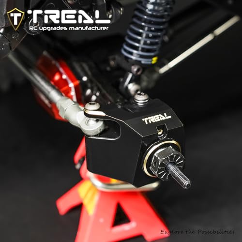 Treal Brass Front Steering Knuckles Heavy Weight for 1/10 SCX10 III Straight Axle CJ7 Early Ford Bronco