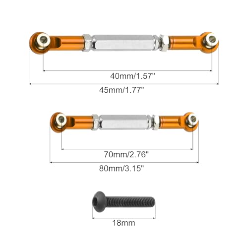 MECCANIXITY Adjustable Turnbuckles Camber Link Linkages Aluminum Alloy RC Car Steering Pull Rod Servo Linkages Tie Rod for 2WD 1/10 RC Car Crawler(Gold) - color: Gold