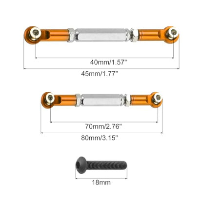 MECCANIXITY Adjustable Turnbuckles Camber Link Linkages Aluminum Alloy RC Car Steering Pull Rod Servo Linkages Tie Rod for 2WD 1/10 RC Car Crawler(Gold) - color: Gold