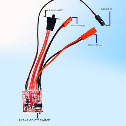10A / 20A / 30 a Bidirectional Brushed ESC with Brake/Not Brake Mode Brushed Speed Controller for Remote Car Boats Projects Regulation - color: 30a