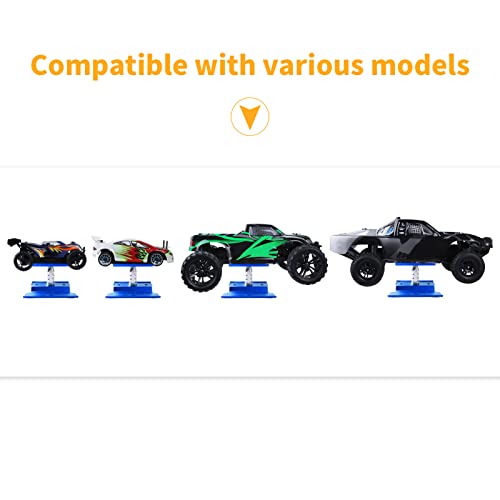 Aluminum Alloy RC Car Repair Work Stand Hobby Tool Set 360 Degree Rotation Lift/Lower and RC Screws Kit Repair Tool Box for 1/8 1/10 1/12 1/16 1/18 RC Car Truck Buggy Models (Navy Blue) - color: Navy Blue