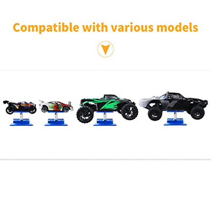 Aluminum Alloy RC Car Repair Work Stand Hobby Tool Set 360 Degree Rotation Lift/Lower and RC Screws Kit Repair Tool Box for 1/8 1/10 1/12 1/16 1/18 RC Car Truck Buggy Models (Navy Blue) - color: Navy Blue