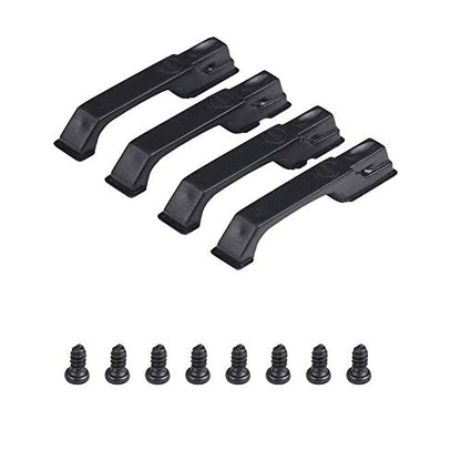 Dilwe 4Pcs RC Car Door Handles, Plastic Simulation Door Handles with Screws for -4 D90 Axial SCX10 1/10 RC Crawler Car(Black) Car Model Accessory