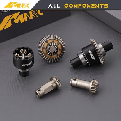 Steel Front Rear Differential Diff Input Gear Kit Compatible with Arrma Typhon Granite Mojave Grom Series Upgrade Part Black - color: Black