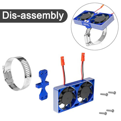 1/7 1/8 1/10 RC Cooling Fan Heat Sink with Adjustable Mount 40-50mm | for 1/7 1/8 1/10 RC Crawler Car 4284 4985 1717, 22000 RPM - style: Blue 40*40mm