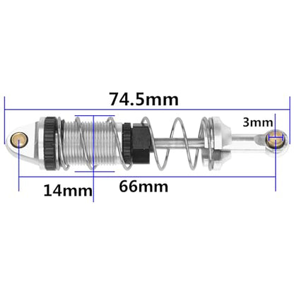 4Pack ShareGoo RC Car Shock Absorbers Metal Shocks Damper Compatible with MJX Hyper Go 16207 16208 16209 16210 H16BM H16GT H16DR 1/16 RC Car Upgrades Part (Silver) - color: Silver