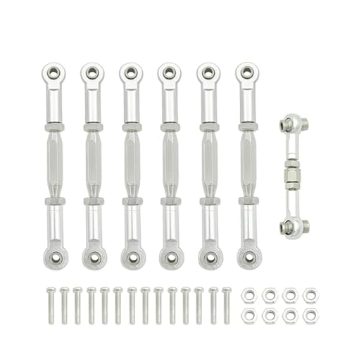RC Car Linkage for Traxxas for Slash 4X4 2WD 1/10 rc Car Upgrade Parts 1 Set Aluminum Turnbuckle Camber Link End Adjustable Kit - color: Silver