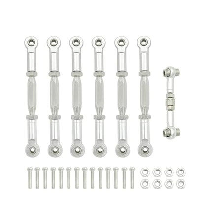 RC Car Linkage for Traxxas for Slash 4X4 2WD 1/10 rc Car Upgrade Parts 1 Set Aluminum Turnbuckle Camber Link End Adjustable Kit - color: Silver