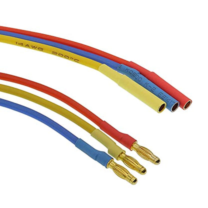 3PCS 4.0mm Banana Gold Bullet Connector Extension Cable for RC Brushless Motor ESC Extension Cable Wire RC Car Boat Parts (14AWG 30CM)
