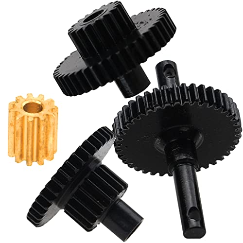 Gearbox Gear Set Transmission w Motor Gear for 1/18 Traxxas TRX4M RC | 1Set Gearbox Steel Gear Set Transmission Gear Box Gears w/Motor Gear Compatible with 1/18 Traxxas TRX4M RC Car Upgrade Parts