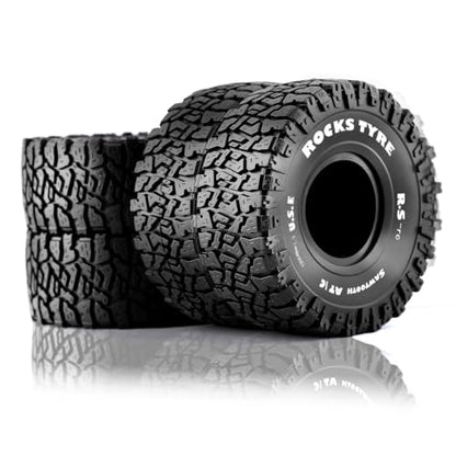 1.9 RC Crawler Tires With Foam Insert Rubber Mud Tyres 120mm For 1/10 RC Crawler Car Axial SCX10 90046 AXI 03007 TRX4 Tamiya CC01 Redcat Gen8 RC4WD 1.9 inch Beadlock Wheel Rims 4PCS